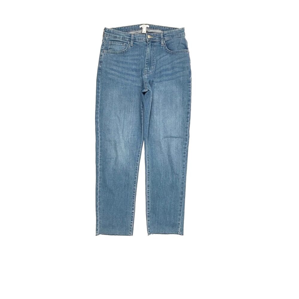 Forever21 Straight leg Raw Hem Women's size 29‎ Medium Wash Blue Denim Jeans
